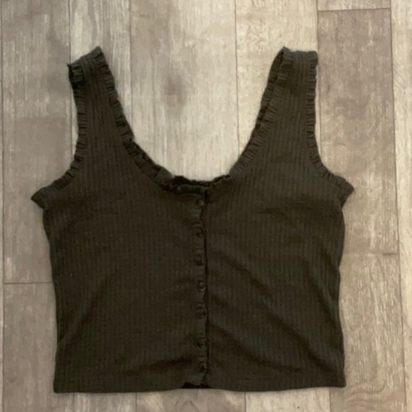 Wild Fable Olive Green Crop Tank - Picture 1 of 5